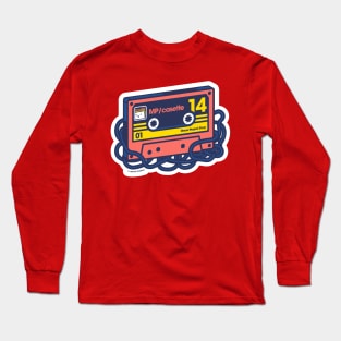 Red and Yellow Mixtape Cat Long Sleeve T-Shirt